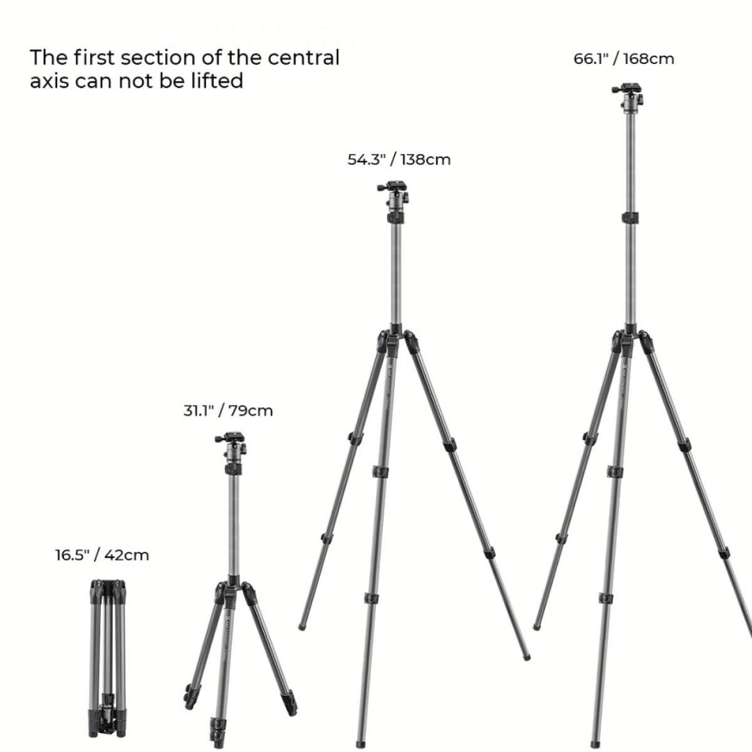 K&F Concept Tripod 168cm, 8kg, Ball Head KF09.122 - 4